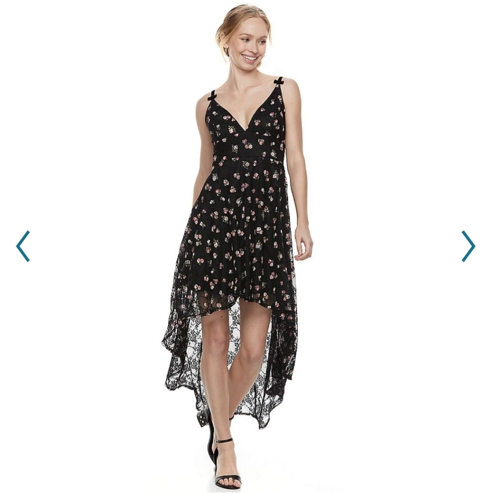 Disney Princess Floral High-Low Lace Party Dress Juniors Large 11/13